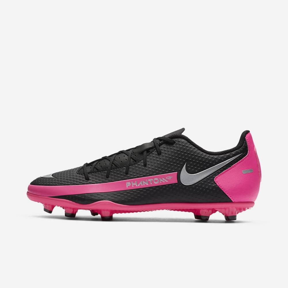 Crampon De Foot Nike Phantom GT Club MG Noir 6390-815 Black/Pink Blast/Metallic Silver Femme | CWB-77011442